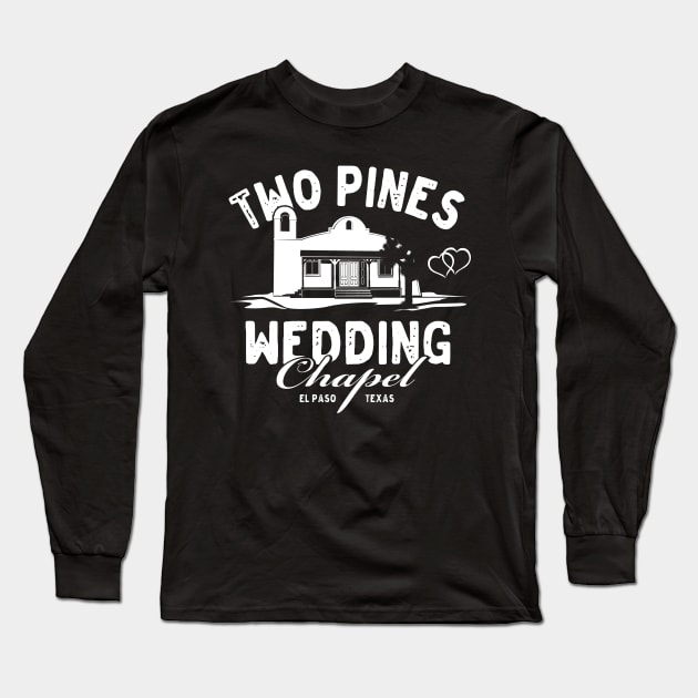 Two Pines Wedding Chapel Long Sleeve T-Shirt by MindsparkCreative